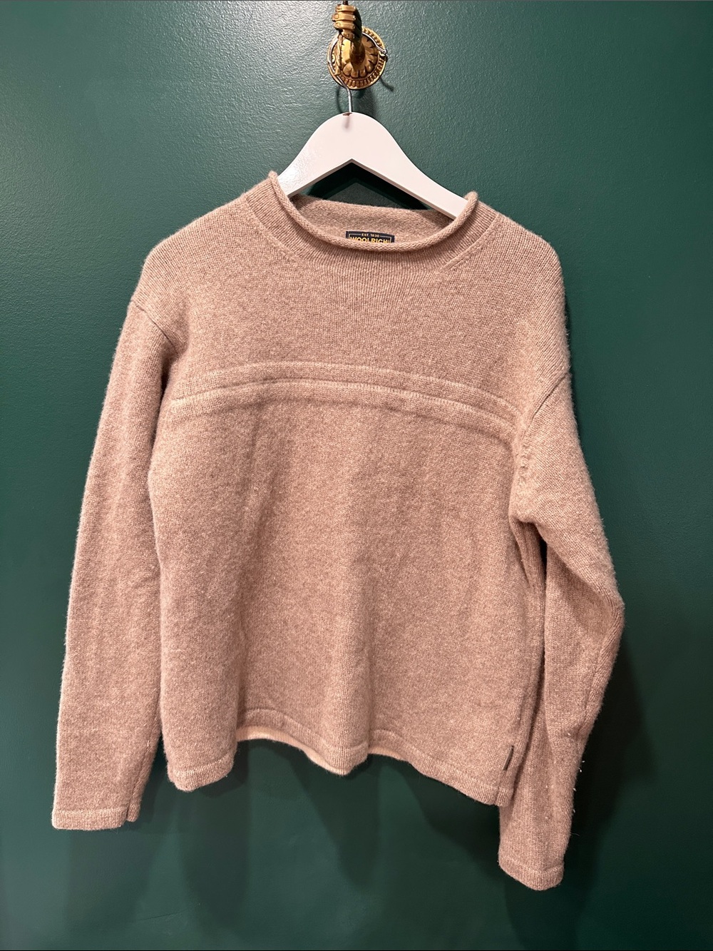 Woolrich Beige Rollneck Sweater 100% Lambswool